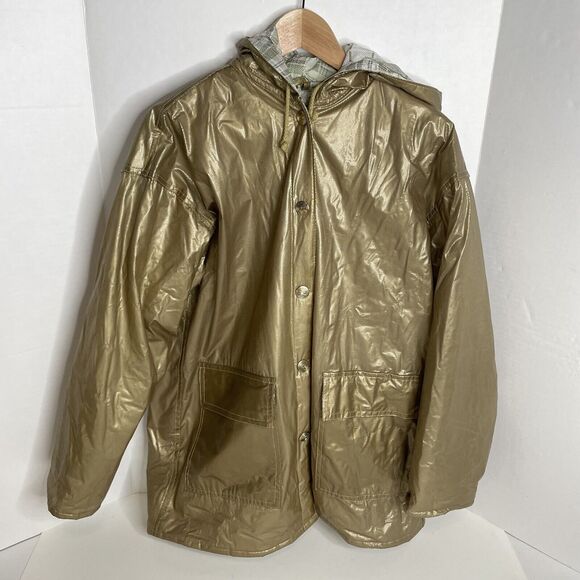 Wippette Jackets & Blazers - Wippette Rain Things Vintage Gold Waterproof Hooded Jacket Coat Womens Small